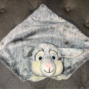 Cubbies Bunny Rabbit Baby Security Blanket – Gray Plush Lovey Soft With Knots